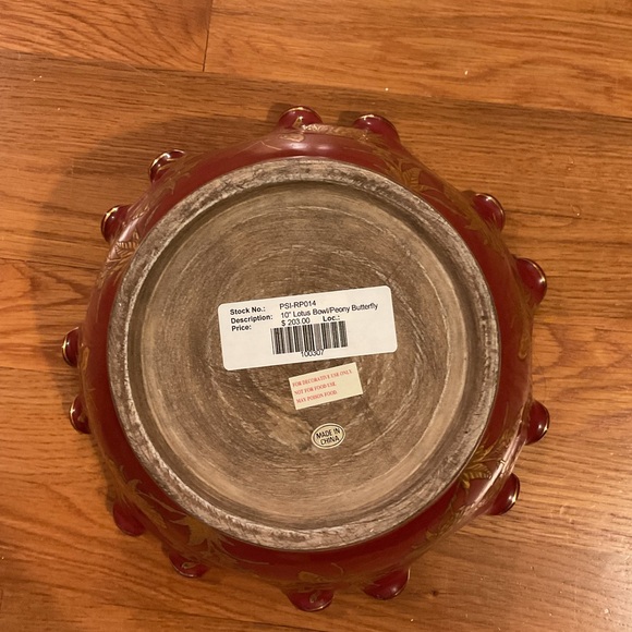 Chinese Ceramic 10 inch Lotus Bowl - NWT - Picture 4 of 12